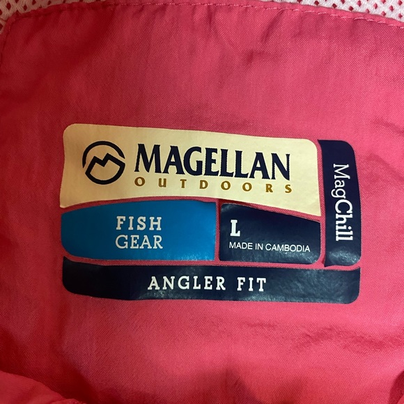 Magellan Outdoors Fish Gear Angler Fit SS Button Up Fishing Shirt Men’s Large - Picture 3 of 5